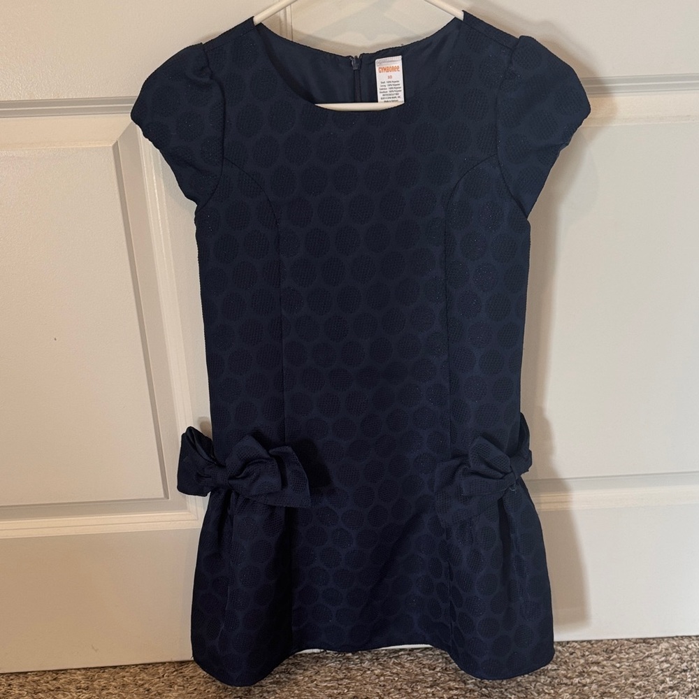 Gymboree Navy Blue Formal Kids Dress with Bows